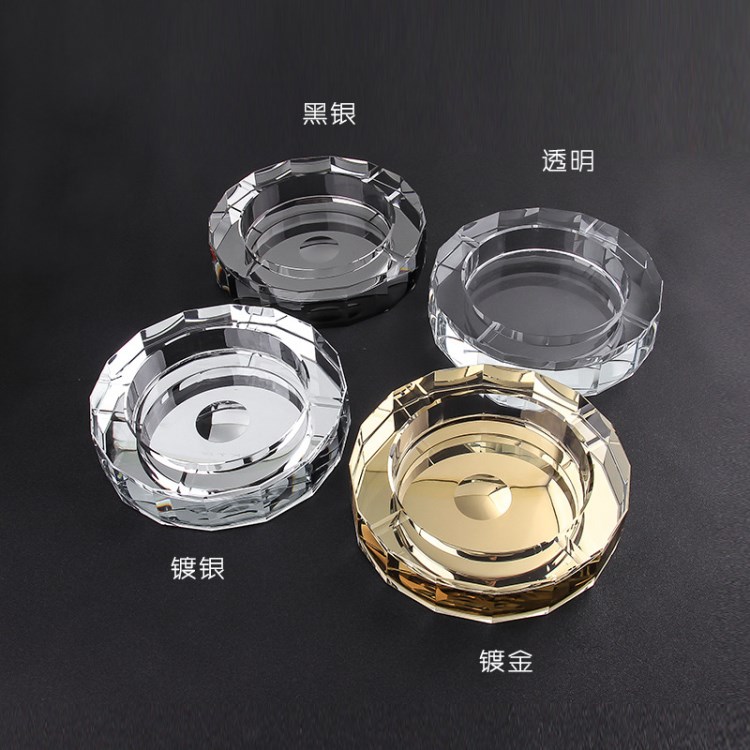 批發(fā)水晶煙灰缸 創(chuàng)意工藝禮品家居用品 人造白水晶玻璃煙灰缸定制