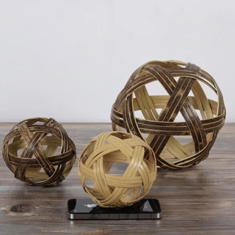 摄影摆件紫竹球竹艺精品竹编把玩件竹工艺品小蹴鞠小竹球厂家批发