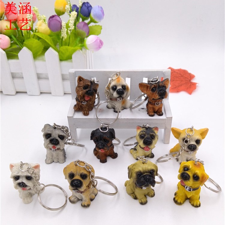 新品12小狗钥匙扣 12名犬树脂工艺品 学生礼品 树脂摆件小狗挂件