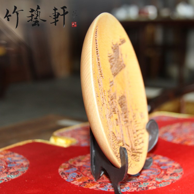 竹藝軒廠家直銷徽州民居藝術(shù)盤木雕創(chuàng)意木質(zhì)工藝禮品家居飾品擺件