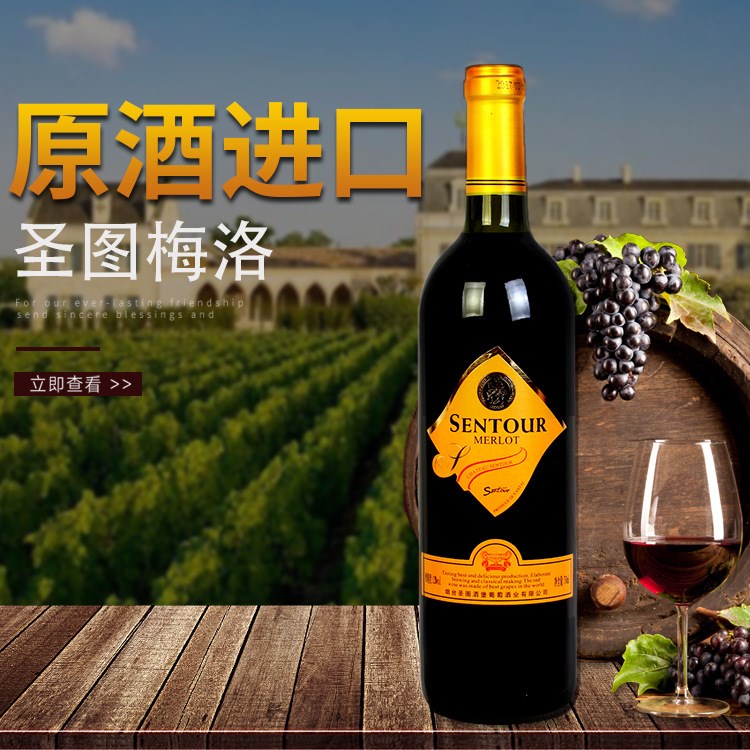 智利原酒紅酒批發廠家直銷定制OEM代加工圣圖梅洛干紅葡萄酒