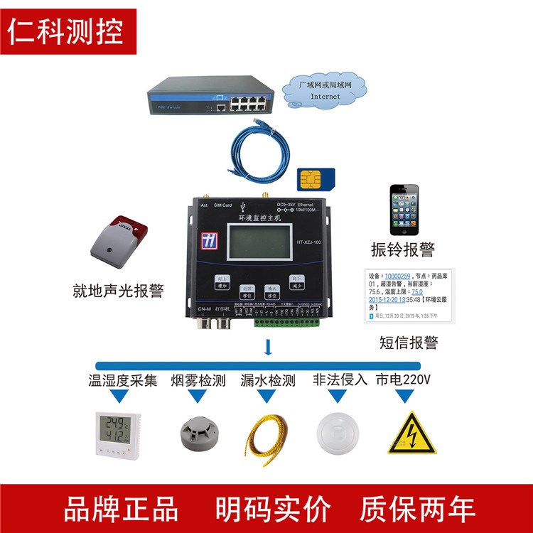 機(jī)房溫度監(jiān)控系統(tǒng) 短信電話報(bào)警 聲光報(bào)警 停電煙霧漏水檢測(cè) 紅外