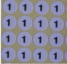 供應（）1-50圓形數字不干膠數字貼紙 白底黑字