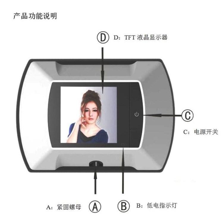 工廠質(zhì)造2.4寸可視門鈴智能家居電子貓眼門鏡門口監(jiān)控外貿(mào)直供