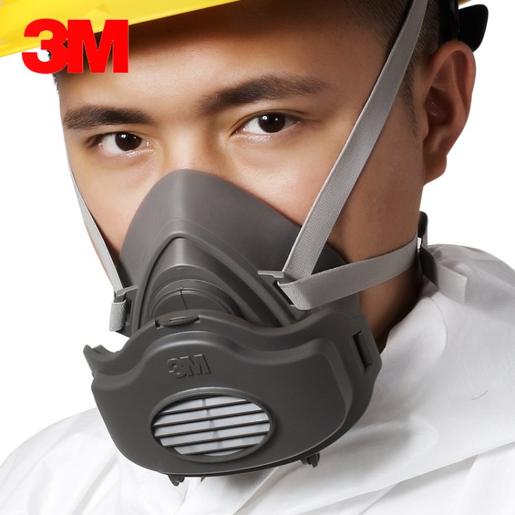 3M3200防尘口罩面具工业粉尘 防毒灰尘打磨装修透气劳保面罩男