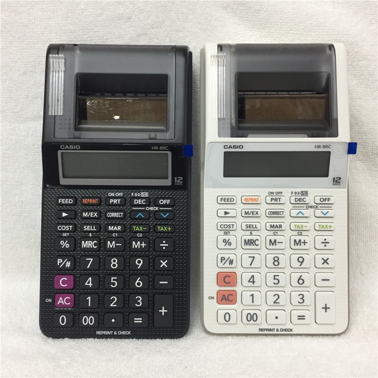 卡西歐打印式計算器 HR-8RC 電池和直流式兩用 桌面式打印計算機