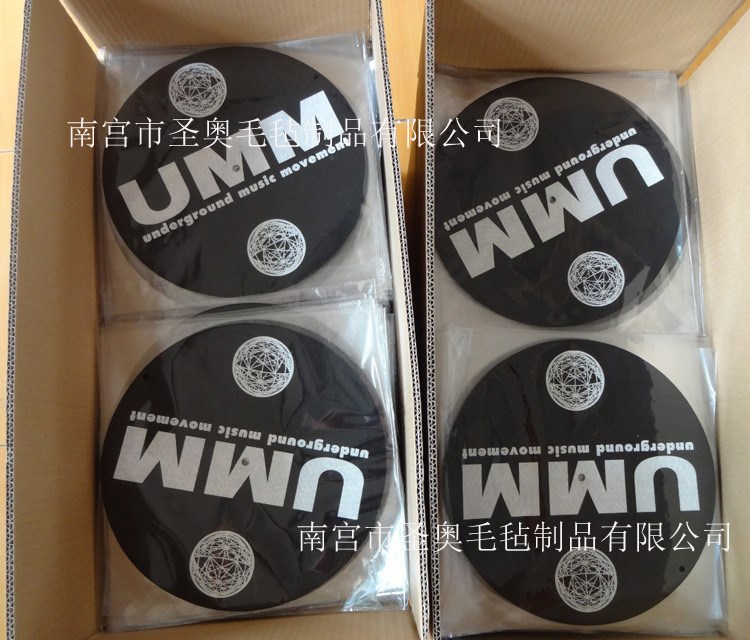 定做碟機唱片墊 環保防滑毛氈唱片墊  顏色尺寸可加logo