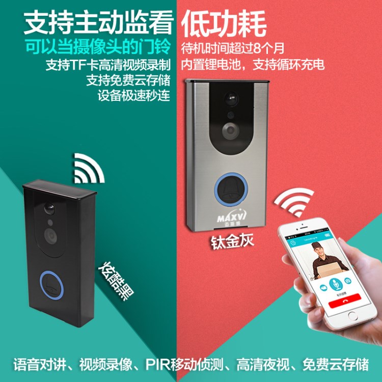 门铃 远程WIFI无线智能可视门铃手机视频对讲高清视频APP联网