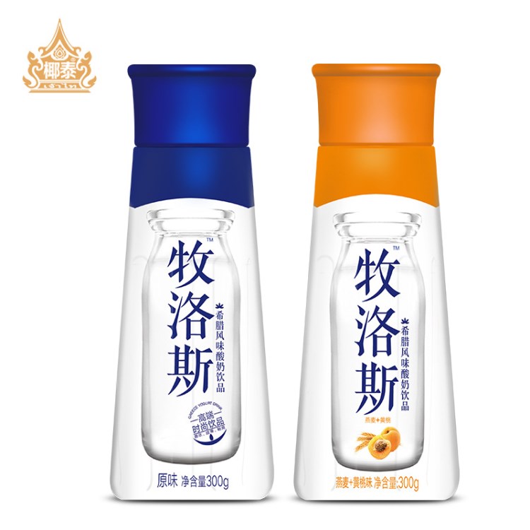 椰泰 牧洛斯酸奶原味 燕麥黃桃味 希臘風(fēng)味300ml/瓶 招商代理