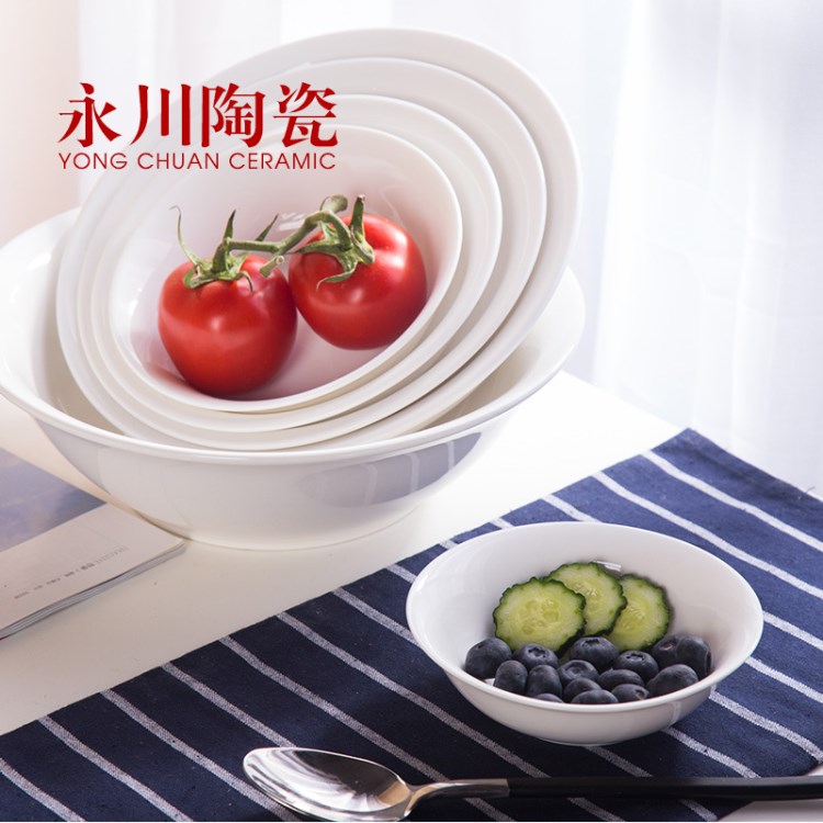 潮州骨質(zhì)瓷斗碗大口飯碗白胎陶瓷碗家庭酒店餐廳常用餐具廠家直銷