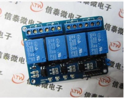 單片機開發板 4路 5v 繼電器擴展板 支持AVR/51/PIC  繼電器模塊