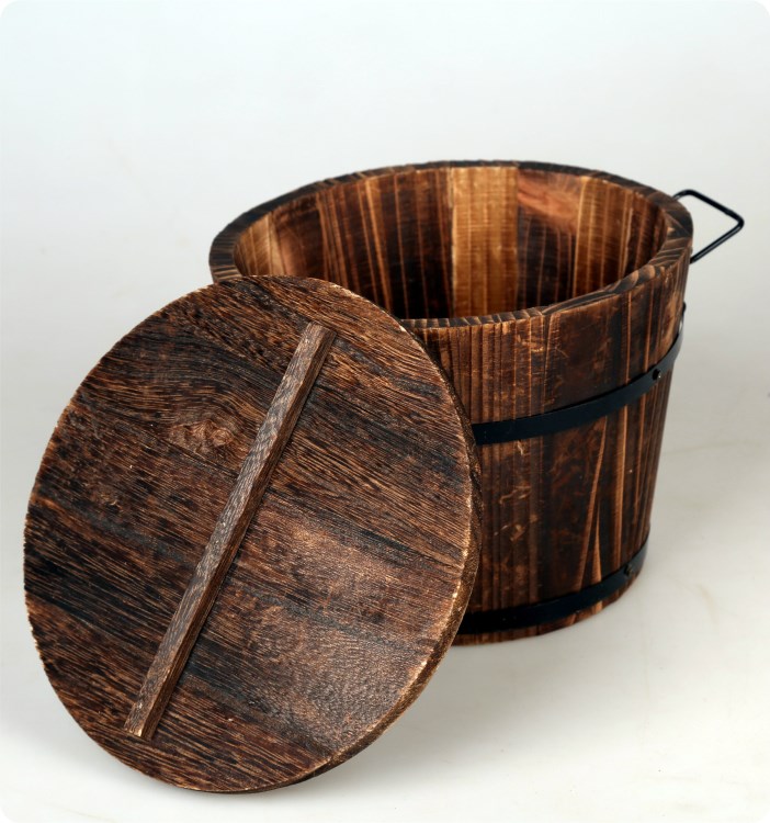 厂家定做直销收纳木桶大木桶花盆木桶饭定做复古烧色木桶