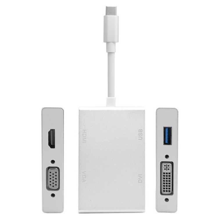 UC-026 usb-c四合一OTG轉(zhuǎn)換器 type-c轉(zhuǎn)HDMI VGA DVI高清轉(zhuǎn)接線