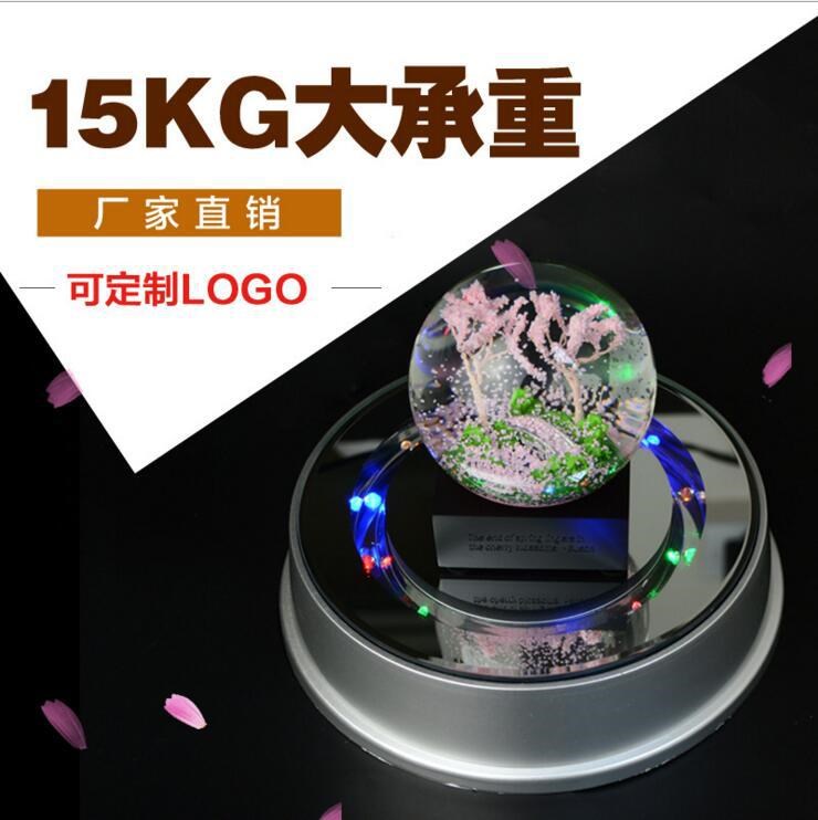 电动旋转展示台玉石展台彩灯转台插电式转盘大号承重15KG拍摄视频