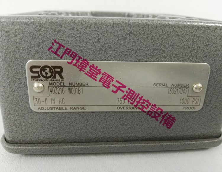 現貨壓力開關403216-W001B1索爾SOR全新原裝30-0 IN HG