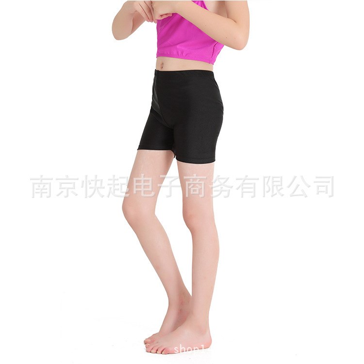 廠家直銷兒童萊卡彈力緊身短褲女童中腰打底褲舞蹈短褲體操短褲