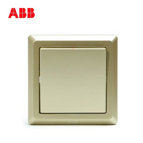ABB開關(guān)插座德逸香檳金一開雙控單聯(lián)雙控開關(guān)旗艦店  AE105-P