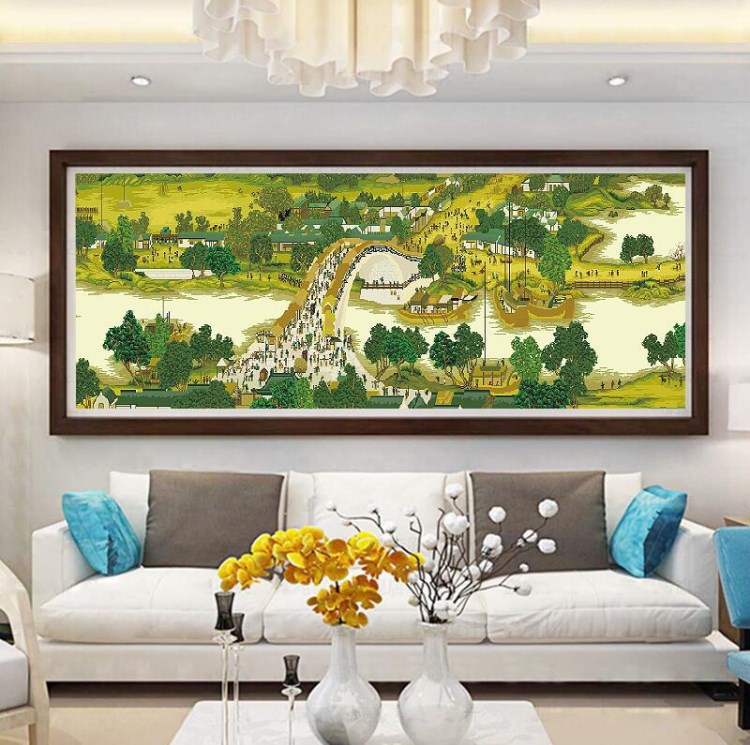 5D鉆石畫清明上河圖十字繡滿鉆滿貼全景全圖客廳大幅貼鉆點鉆成品
