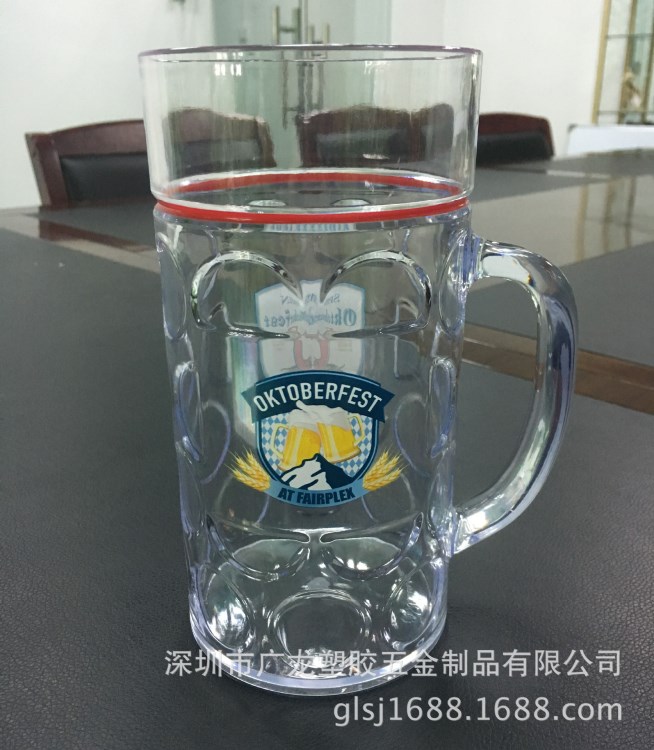 廠家定制PS透明大號啤酒杯 32oz 1000ml 塑料啤酒杯 冷水壺