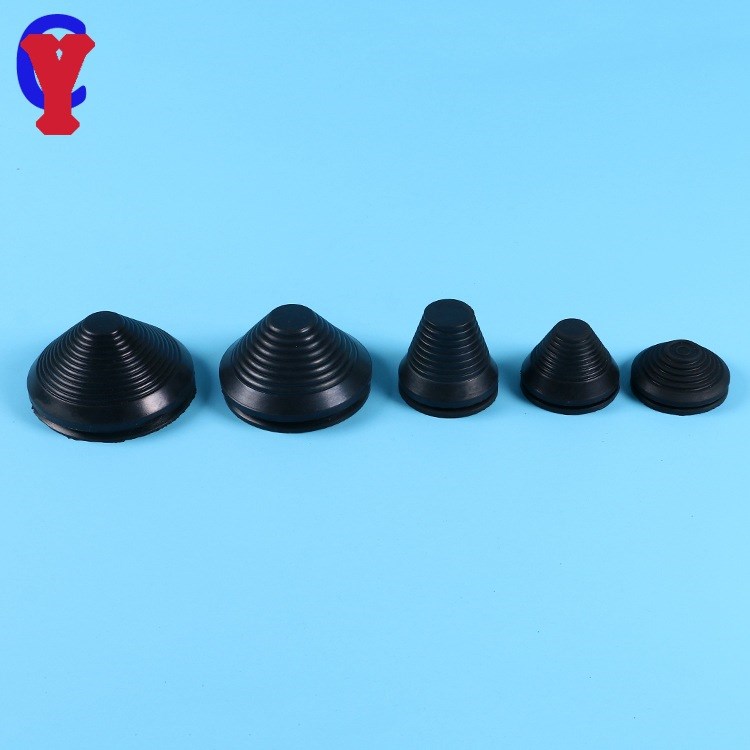 生產(chǎn)批發(fā)多規(guī)格黑色耐高溫加厚塔型護線圈 硅膠密封圈