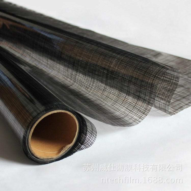 無膠黑紗布紋玻璃貼膜夾膠夾絲材料藝術玻璃夾層裝飾材料pet膜