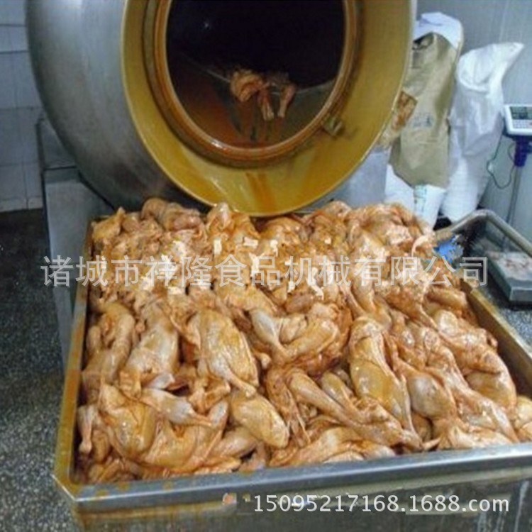 諸城生產(chǎn)不銹鋼肉類滾肉機雞翅腌制抽真空滾揉機工作原理