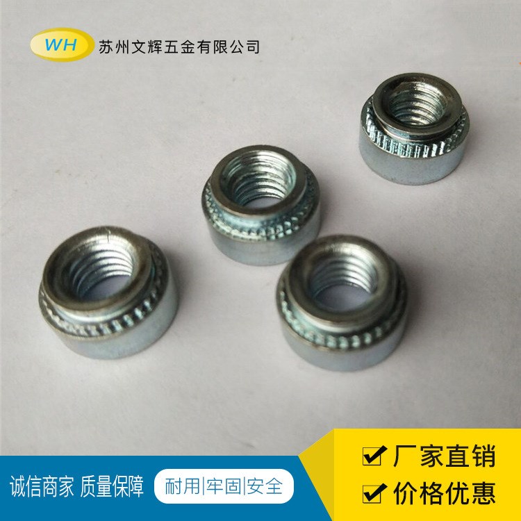 【文輝】加工件批發(fā)壓鉚件冷鐓 S-M3-0-1-2 環(huán)保碳鋼鍍鋅壓鉚螺母
