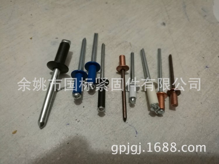 廠家直銷鋁鐵不銹鋼彩色抽芯鈰鉚釘圓頭拉鉚釘平頭鉚釘封閉型鉚釘