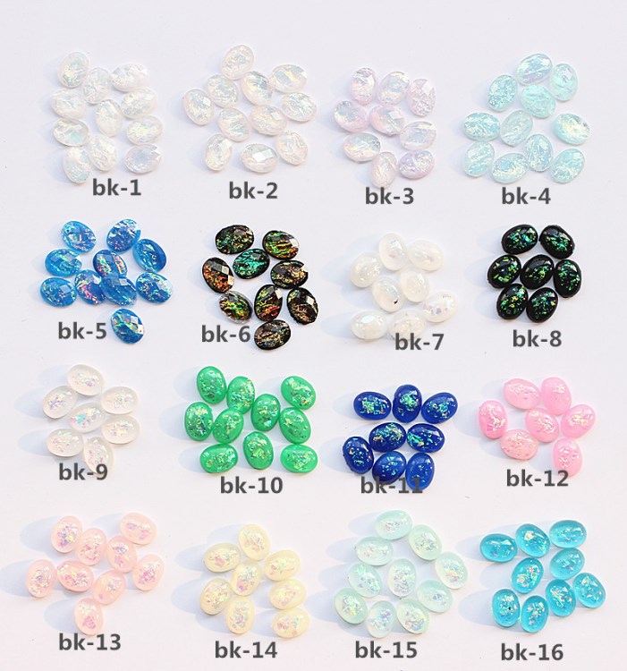10顆美甲裝飾品 奶油冰激凌橢圓水滴 樹脂寶石貝殼粉光療指甲鉆飾