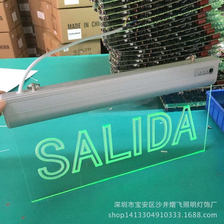 LED水晶吊牌亚克力出口指示灯外贸应急灯消防应急标志灯