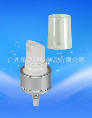 厂家供应24牙银色边带盖塑料化妆品喷头 液体分配器 香水雾化器