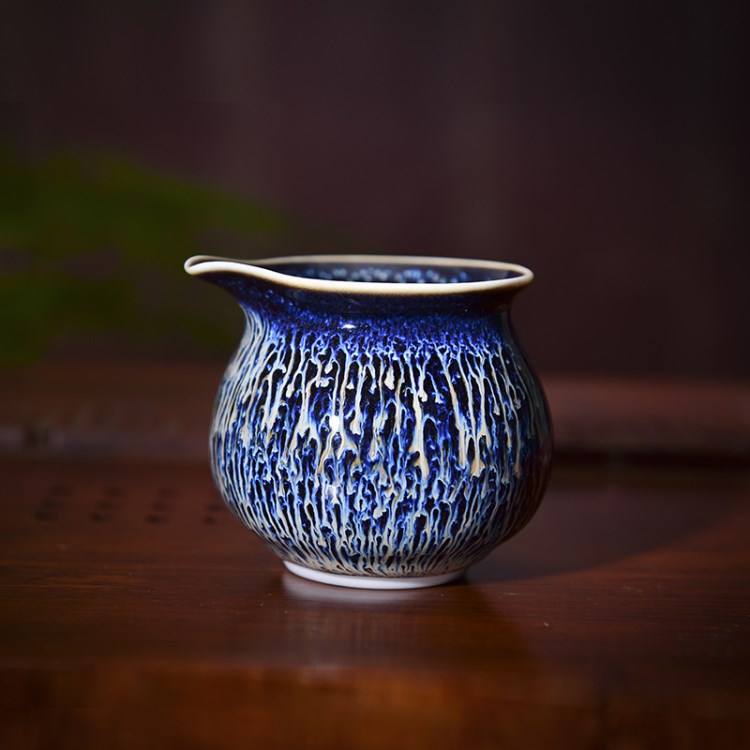 景德鎮(zhèn)經(jīng)典天目兔毫虎皮蘭花高溫顏色釉公道杯功夫茶具陶瓷器