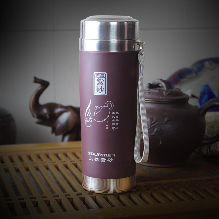  不銹鋼紫砂杯 中號學士紫砂杯 學士紫砂杯 廣告禮品杯子