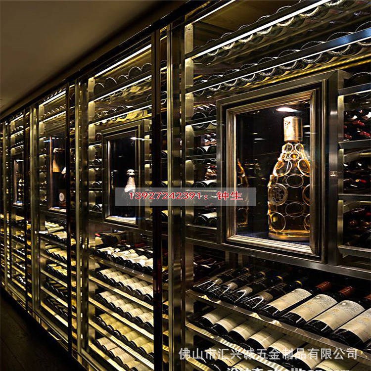 酒店不銹鋼酒柜酒架廠家 家庭不銹鋼酒柜批發 歐式不銹鋼酒柜價格
