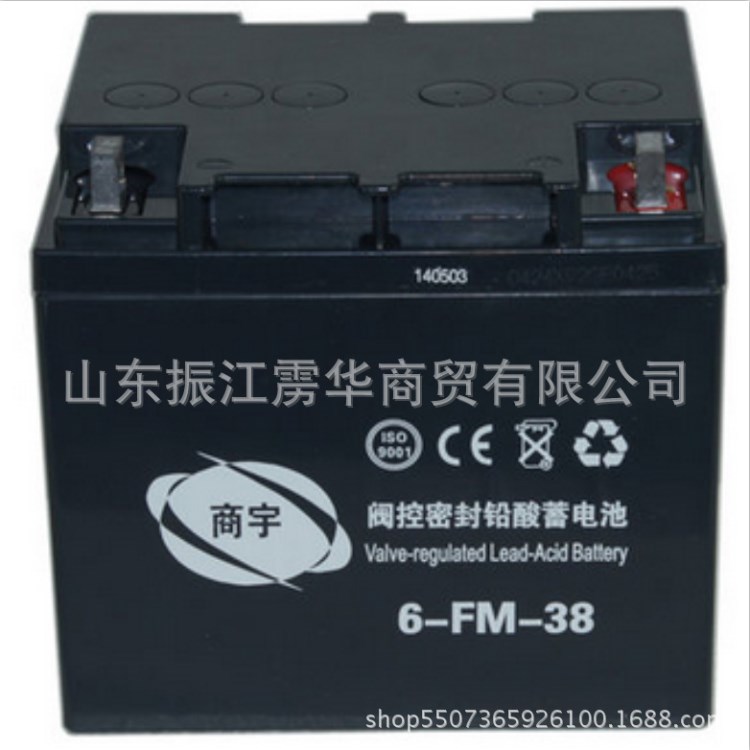 商宇蓄電池6FM38 12V38AH 直流屏UPS電源/EPS電源/機(jī)房專(zhuān)用蓄電池