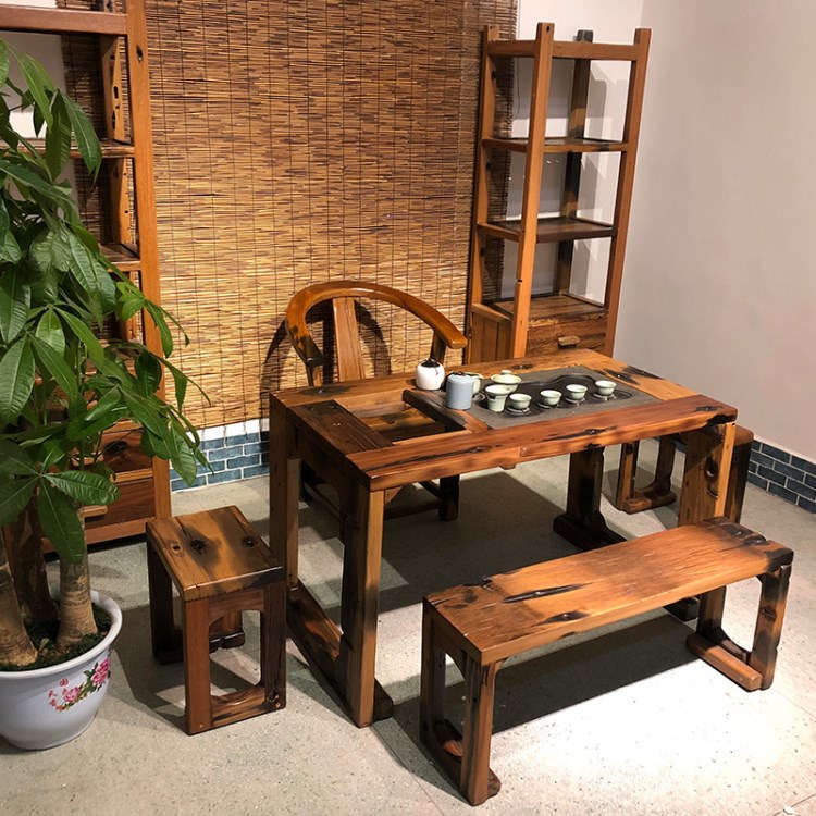 2米个性台老船木茶桌椅组合船木家具古典中式直销