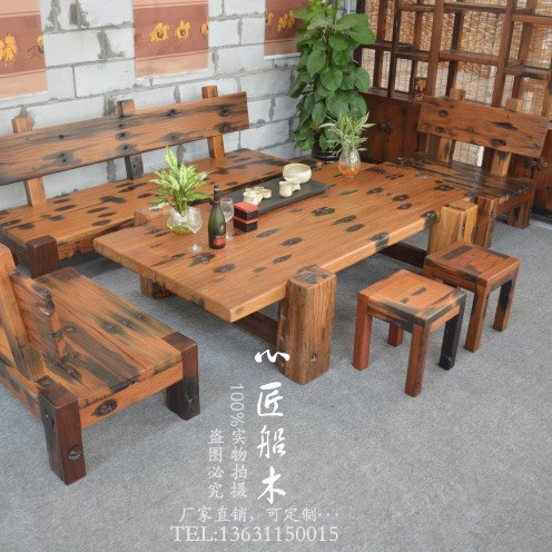 心匠出品 老船木家具 古船木沙發(fā) 中式簡(jiǎn)約 實(shí)木沙發(fā) 廠家直銷