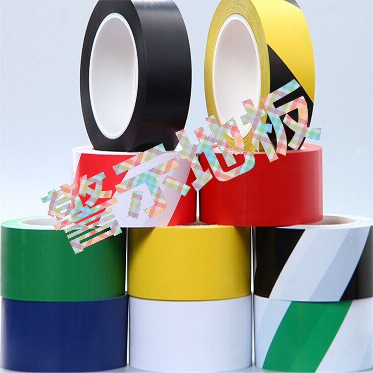 低價黃黑藍綠紅白色警示地板膠帶黑黃斑馬劃線超粘性耐磨33M長