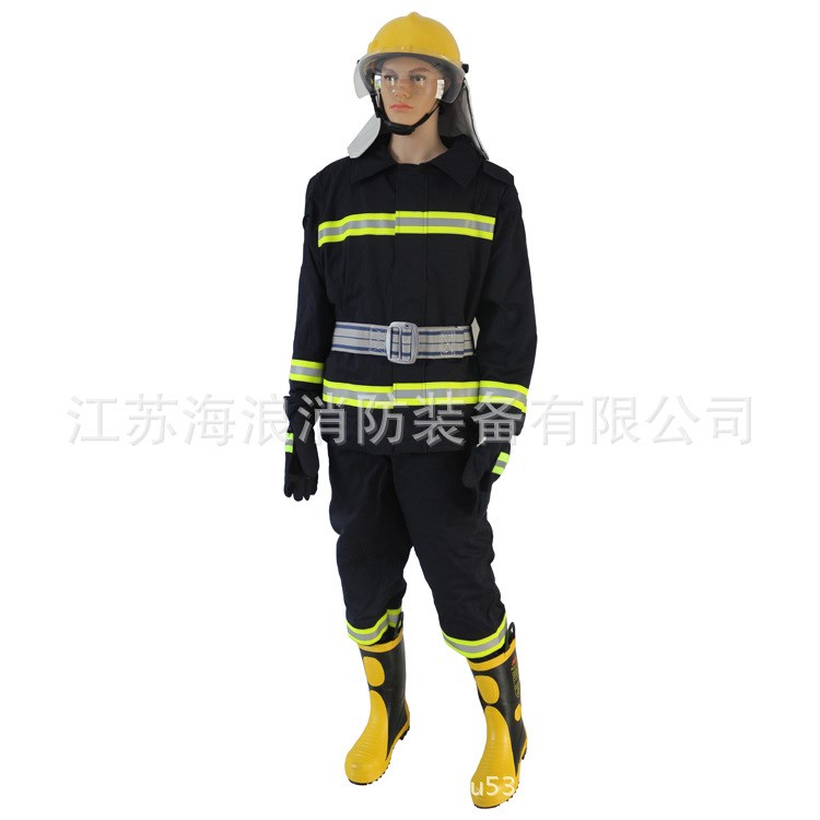 海浪廠家直銷 02款消防服五件套 02款消防員滅火防護服