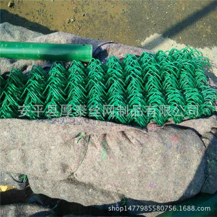 廠家直銷勾花網 球場用包塑鐵絲網 各種pe包塑勾花網