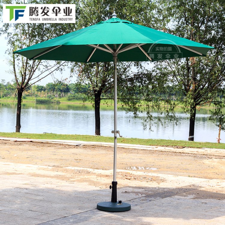 沙灘庭院簡約大號手動太陽傘 防紫外線大型沙灘傘 戶外遮陽中柱傘