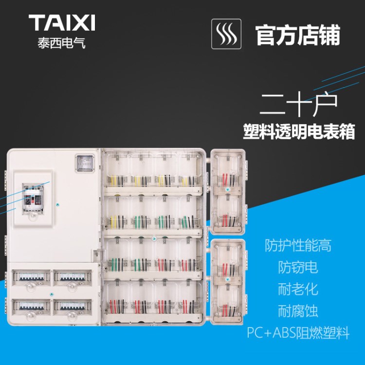 單相二十戶插卡式或電子式透明電表箱/PC 20戶透明計量箱 泰西