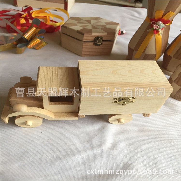 廠家直銷帶箱小木車批發(fā)定做實(shí)木環(huán)保兒童玩具車模具嬰幼兒玩具