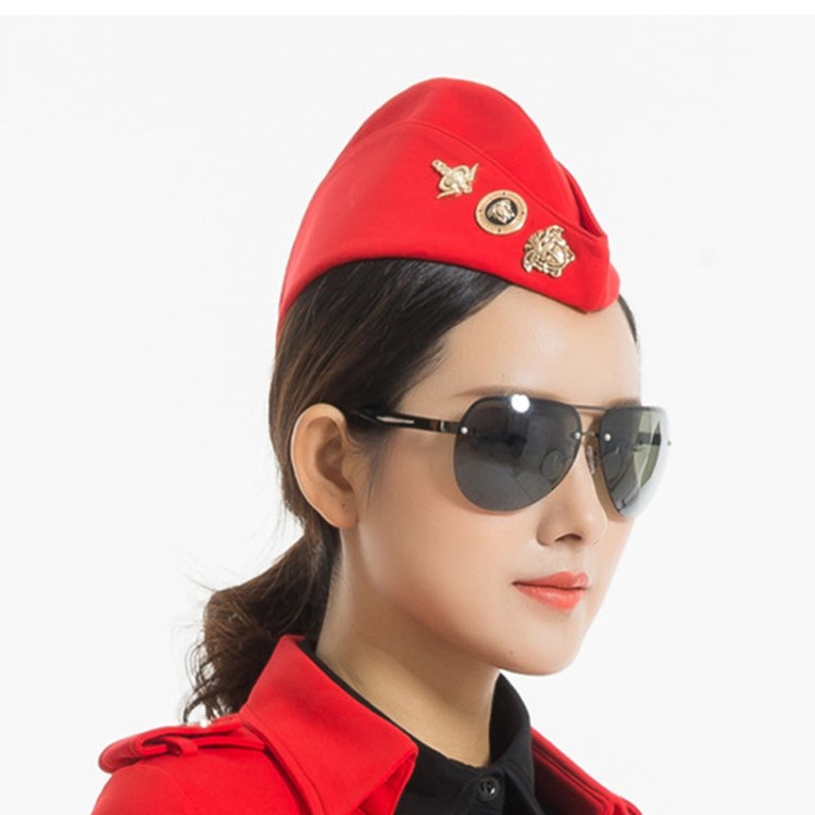 水兵舞表演船帽俄羅斯紅色船型軍帽演出帽蘇聯(lián)軍綠色空姐帽子男女
