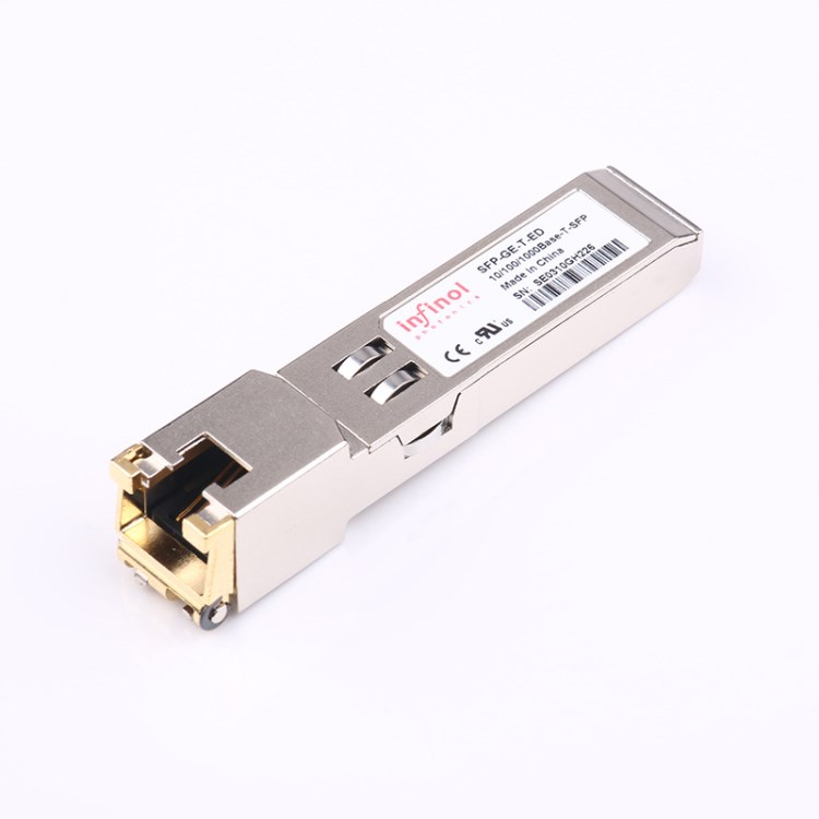 SFP-GE-T-ED	10/100/1000兆SFP電口模塊,RJ45接口,Cat.5,100米