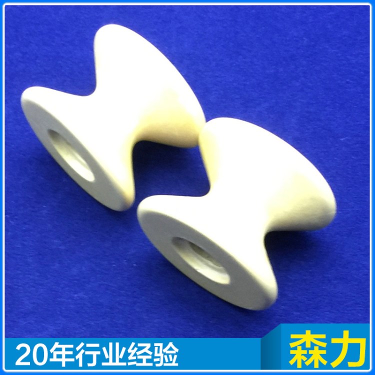 定制生產(chǎn) Fk6紡機(jī)配件 氧化鈦陶瓷導(dǎo)絲輪 雙邊過(guò)線瓷眼