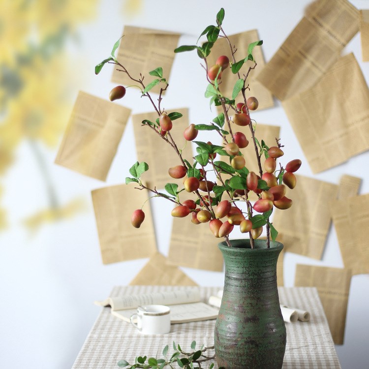 仿真小芒果樹(shù)枝 青芒果實(shí)家居軟裝飾擺件插花桌面地面