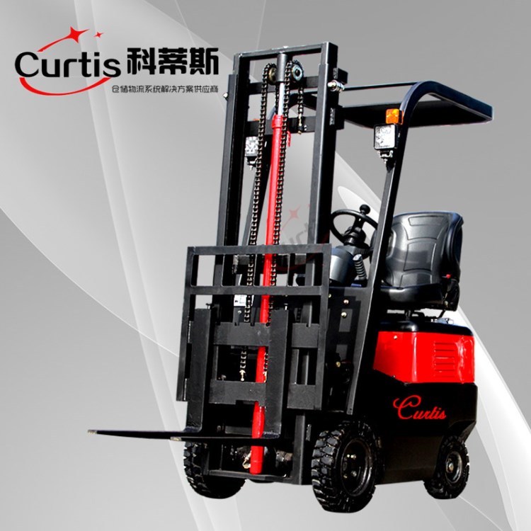 无锡科蒂斯全电动叉车座驾式四轮1t电动叉车电子转向操作叉车