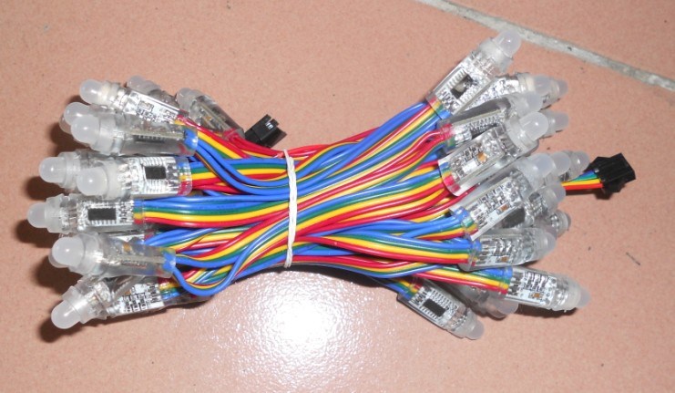 廠家直銷全彩模組，LED外露發光字燈串F12，WS2801IC,DC5V輸入