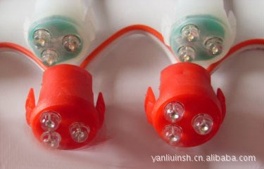 LED防水燈串 LED發光字 LED注塑三燈20MM光源  模組 胖燈點光源